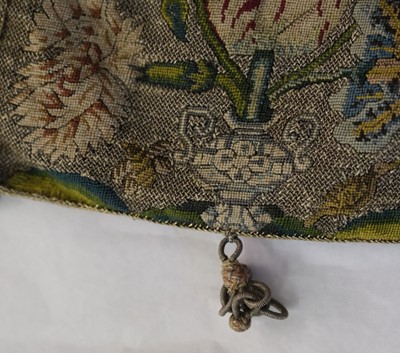 Lot 558 - Embroidered reticule. A drawstring purse or sweet bag, British, early 17th century