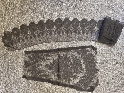 Lot 761 - Lace. Four large flounces, 19th century, & other lace