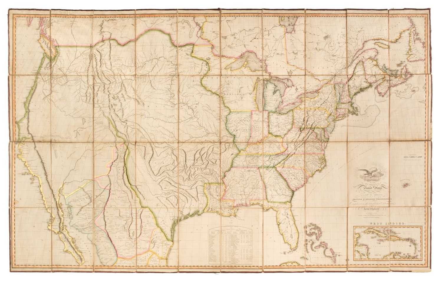 151 - United States. Melish (John), Map of the United States with..., British & Spanish Possessions, 1816