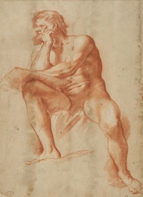 Lot 27 - Venetian School. Seated Male Nude, 17th century.., and one other