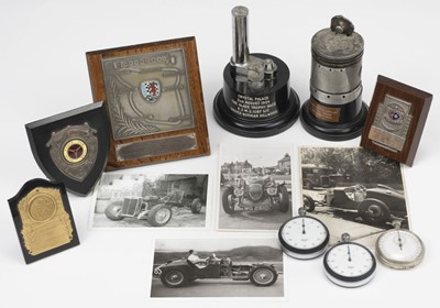 Lot 29 - Norman Hillwood Motoring Memorabilia. Archive of motoring photographs, trophies etc.