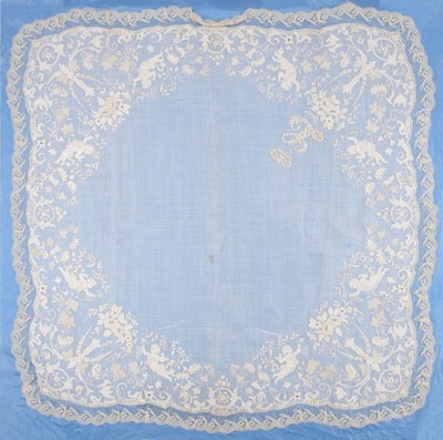 Lot 560 - Louisa (Princess Louise, Duchess of Argyll, 1848-1939). A large finely embroidered lawn handkerchief