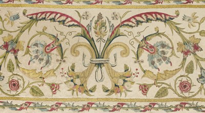 Lot 540 - Embroidered Panel. A needlework silk altar front, probably Italian, 18th century