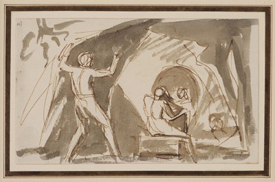 Lot 35 - Romney (George, 1734-1802). Miranda and Ferdinand playing chess in Prospero's cell