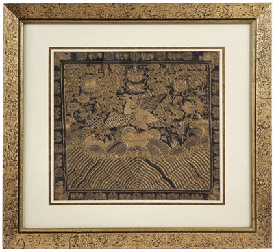 Lot 416 - Chinese. A goldwork rank badge, late Qing Dynasty