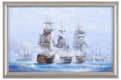 Lot 15 - Hunt (Geoff, died 2008). Trafalgar, oil on board