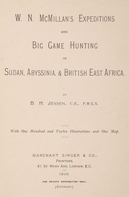 Lot 41 - Jessen (B. H.)W. N. McMillan's Expeditions and Big Game Hunting, 1906