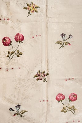 Lot 445 - Fabric. Pieces from a deconstructed gown of Spitalfields silk brocade, circa 1730-1750