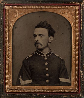Lot 1 - American Civil War. A sixth-plate tintype of a US Confederate Colonel in uniform, early 1860s