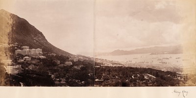 Lot 26 - Hong Kong. A two-part albumen print panorama of Hong Kong harbour