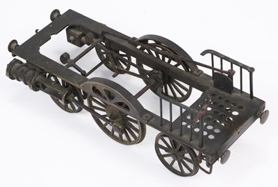 Lot 45 - Locomotive Model. A working model of the lower portion of a 2-2-2 locomotive, 19th-century