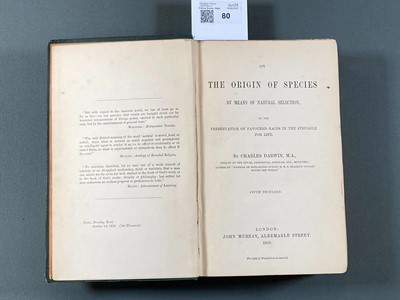 Lot 80 - Darwin (Charles). On the Origin of Species, 2nd edition, 2nd issue, 1860