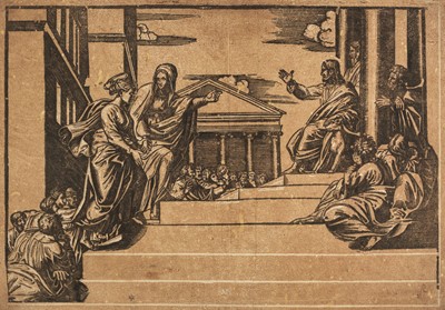 Lot 7 - Georg Matheus (active 1554-1572). Martha and Magdalen Ascending the Steps, 1480-1534