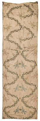 Lot 442 - Embroidery. A large panel, possibly part of a Robe à la Française, British, circa 1730-50
