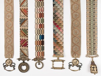 Lot 415 - Bell Pulls. Six Victorian needlework bell pulls