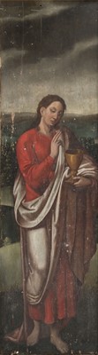 Lot 41 - Flemish School. St. John the Evangelist and St. Catherine of Alexandria, 16th-century