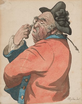Lot 36 - Dighton (Robert, 1795-1880). An Old Friend with a New Face, & A Rogue in Grain, circa 1790, 2 watercolours