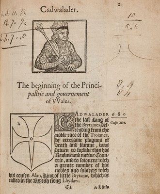 Lot 7 - Caradoc (of Llancarvan). [The Historie of Cambria, now called Wales..., 1584