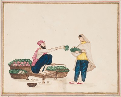Lot 17 - Company School. A collection of 24 watercolours of Indian street sellers..., 1819-1829