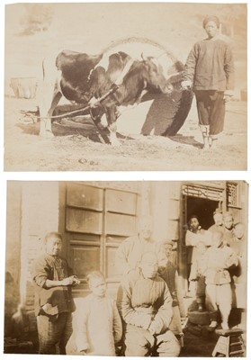Lot 29 - China. A Chinese man with a cow and millstone, circa 1860s..., and others