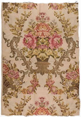 Lot 486 - Fabric. A piece of French silk brocade, Lyon, late 18th/early 19th century, & other items