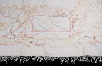 Lot 473 - Embroidered Coverlet. An Arts & Crafts bedspread, early 20th century