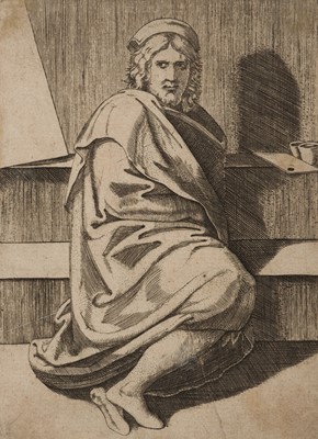 Lot 47 - Marcantonio (Raimondi, 1480-1534). Portrait of Raphael