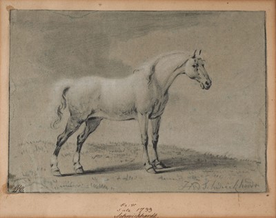 Lot 29 - Schweickhardt (Hendrik Willem, 1746-1797). Study of a Dapple Grey Horse, black chalk