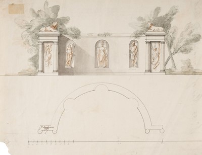 Lot 20 - Sanderson (John, British architect, active 1730-1774). Plan of an Ornamented Wall, 1757