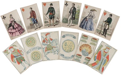 Lot 359 - French costume playing cards. Cartes Parisienne, Paris: O. Gibert, circa 1855, & 7 others