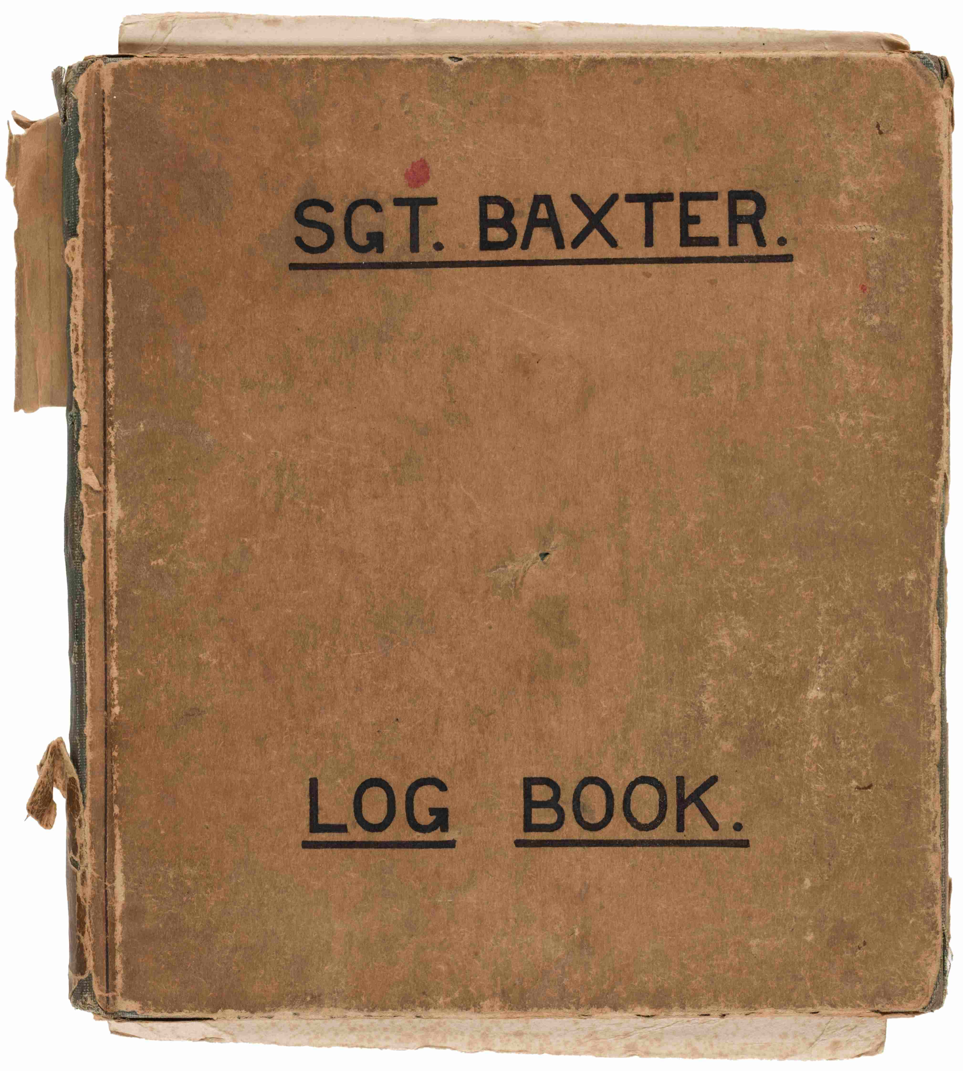 Sergeant Sidney 'Clot' Baxter's logbook.